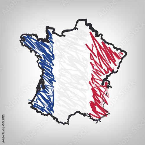 Vector: Frankreich Karte Zeichnung Frankreich Karte Zeichnung