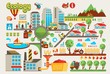 colorful ecology info graphic background