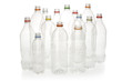 Plastic beverage bottles for recycling.