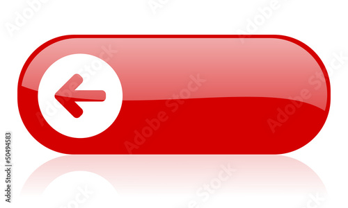 Illustration: arrow left red web glossy icon arrow left red web glossy icon