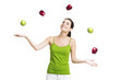 Healthy woman with apples