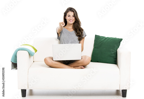 Photo: Working with a laptop at home Working with a laptop at home