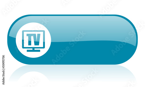 Illustration: tv blue web glossy icon tv blue web glossy icon