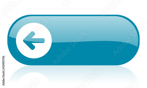Illustration: arrow left blue web glossy icon arrow left blue web glossy icon