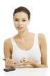 Diabetes patient measuring glucose level