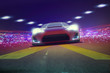 Sportscar at night on Track 3D