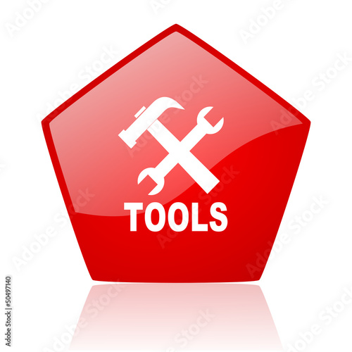 Illustration: tools red web glossy icon tools red web glossy icon