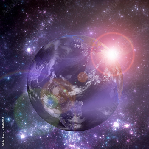 Earth in the space. Elements of this image furnished by NASA