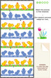 Match to shadow spring chicks visual puzzle