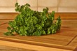 parsley on blade board