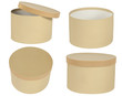 Photo: round box, cardboard made, isolated on white round box, cardboard made, isolated on white