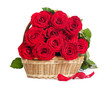 Bouquet of red roses isolated on white background