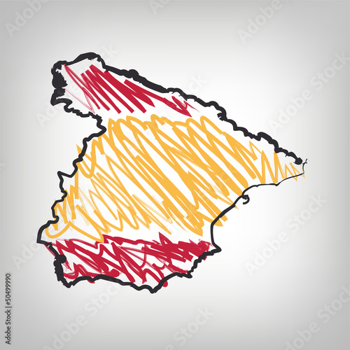 Vector: Spanien Karte Zeichnung Spanien Karte Zeichnung