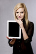 woman with tablet