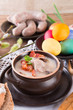 Polish Easter soup with egg and sausage