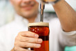 Bartender drawing a beer
