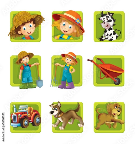 Illustration: The illustration of farm element - animals The illustration of farm element - animals