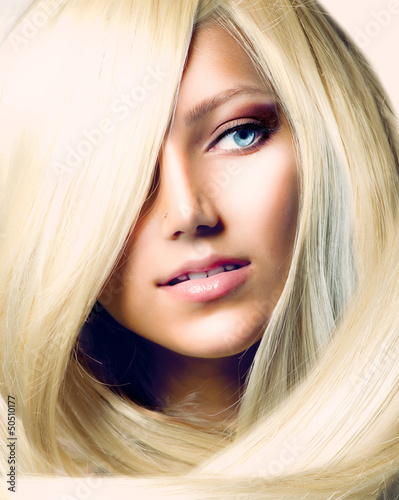 Photo: Beautiful Girl with Long Blond Hair Beautiful Girl with Long Blond Hair