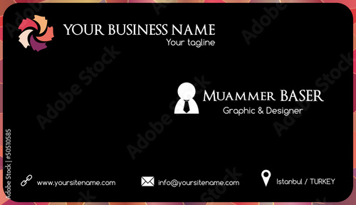 Vector: Abstract colorful business card Abstract colorful business card