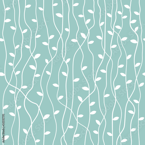 Vector: Seamless stylish blue leaf pattern Seamless stylish blue leaf pattern
