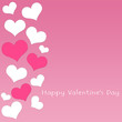 Postal para San Valentín con corazones