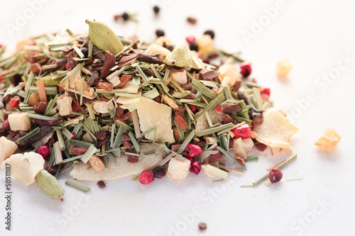 Photo: Dry herbs and spice for tea Dry herbs and spice for tea