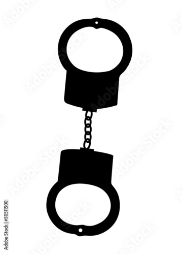 Vector: handcuffs silhouettes vector illustration on white background handcuffs silhouettes vector illustration on white background