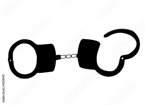 Vector: handcuffs silhouettes vector illustration on white background handcuffs silhouettes vector illustration on white background