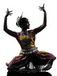 indian woman dancer dancing  silhouette