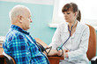 nurse at Blood pressure medic test