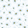 Vector: Fly of dandelion seeds with drops of dew. Floral pattern. Fly of dandelion seeds with drops of dew. Floral pattern.