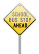 School bus stop ahead sign