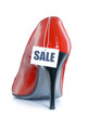 Zapato rojo de tacón en venta,Calzado femenino,vender,promoción.