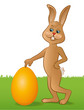 Vektor: Hase stehend, mit Ei Hase stehend, mit Ei