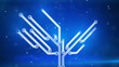 blue circuit board electronic hi-tech growing tree