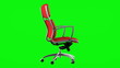 Video: red office chair loop rotate on green chromakey background red office chair loop rotate on green chromakey background