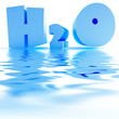 blue waves of water and its chemical formula