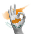 hand OK sign with Cyprus flag