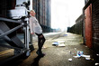 Pretty young female in urban scene and fashion