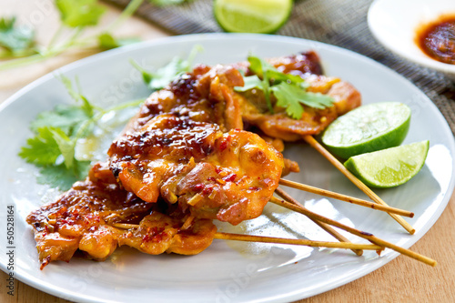 Photo: Grilled chicken with chili sauce Grilled chicken with chili sauce