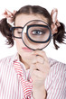 Watchful Business Woman Performing System Audit