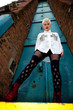 Pretty young female in urban scene and fashion