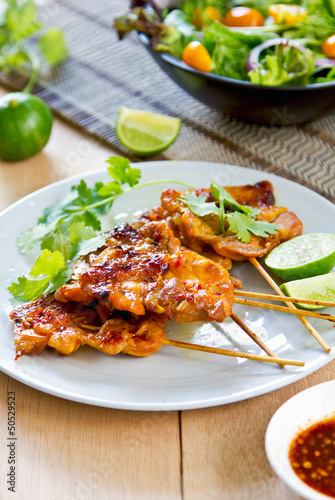 Photo: Grilled chicken with chili sauce Grilled chicken with chili sauce