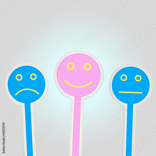 Vector: think positive, smileys, emoticons, vector, free copy space think positive, smileys, emoticons, vector, free copy space