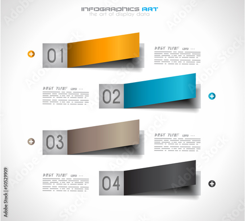 Vector: Infographic design template with paper tags Infographic design template with paper tags