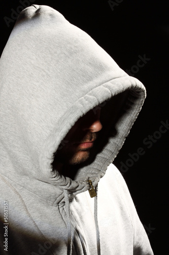 Photo: man in a hood man in a hood