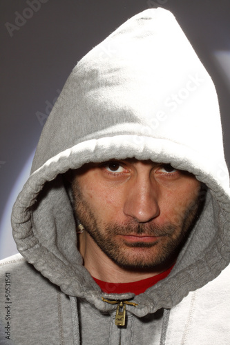 Photo: man in a hood man in a hood