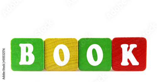 Photo: isolated text in wooden building blocks isolated text in wooden building blocks