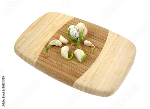 Photo: Fresh Garlic Cloves Cutting Board Fresh Garlic Cloves Cutting Board
