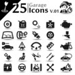Garage icons set, basic series